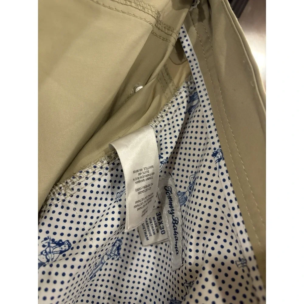 Tommy Bahama mens 35x30 Khaki Performance Pants Beige 5 Pocket Stretch Casual